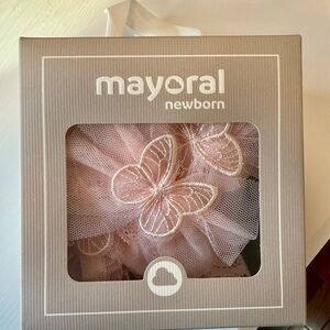 Mayoral Newborn Pink/Nude Socks & Headband Butterfly 🦋 Set